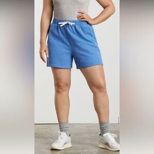 Everlane, The Track Long Sweat Short, Heathered Denim